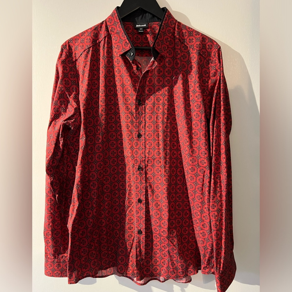 Roberto Cavalli Silk runway dress shirt Size EURO 50